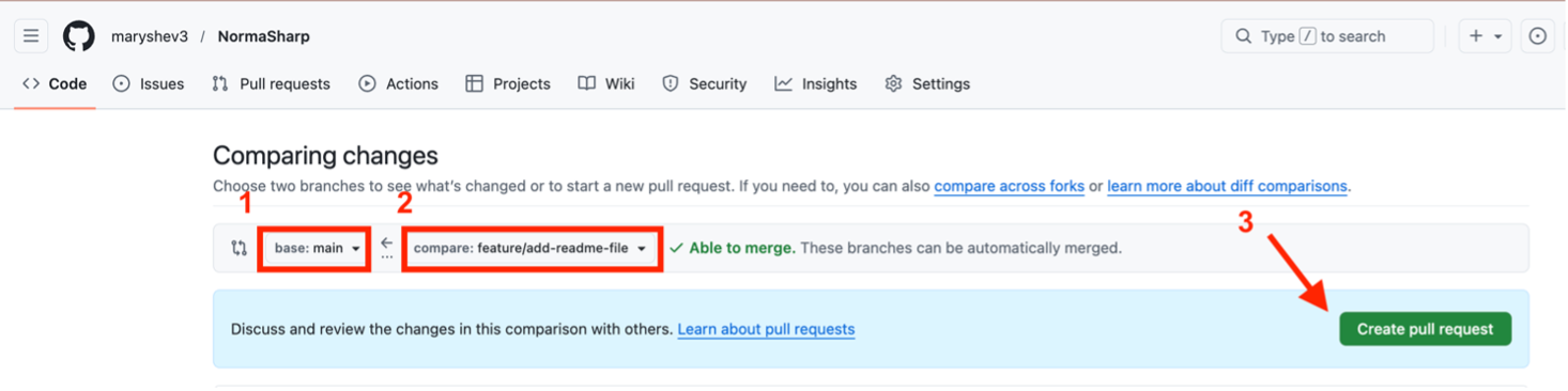 Выбор веток для слияния