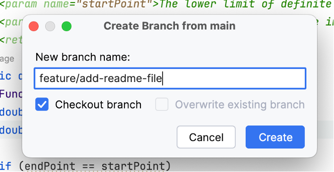 Ввод имени для ветки