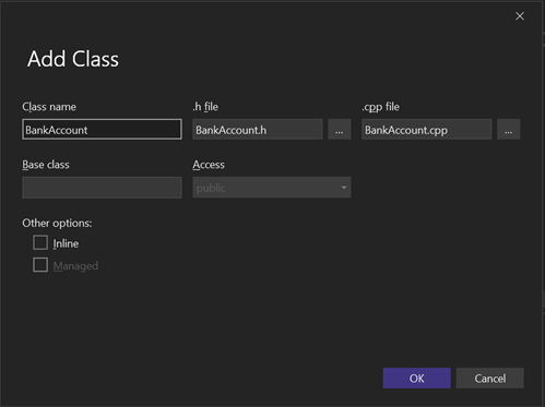 Создание класса